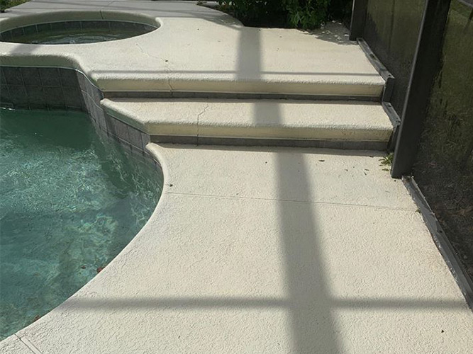 Private Pool Deck after algae removal