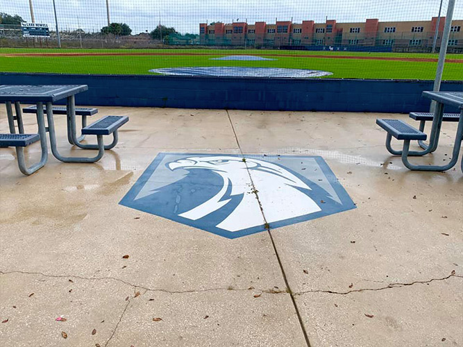 Lake Howell High School Baseball after pressure cleaning