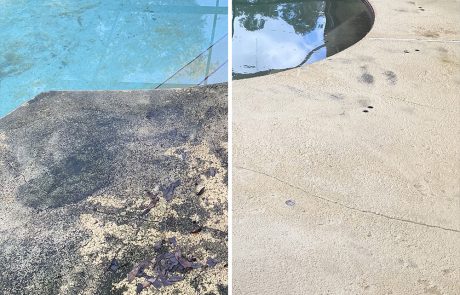 Pool Deck before and after cleaning