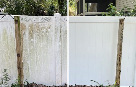 Vinyl Fence look like new after cleaning