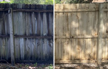 wooden fence looks like new after cleaning