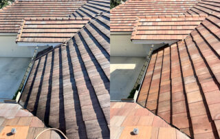 Roof Cleaning before and after pressure washing