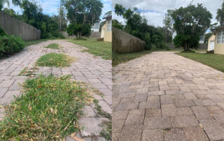 Pavers before and after pressure washing