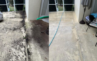 Pool Deck before and after pressure washing
